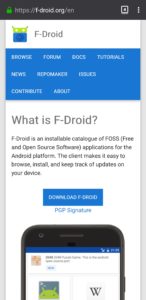 F-Droid الموقع الرسمي لـ