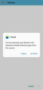 Allowing F-Droid to install unknown apps