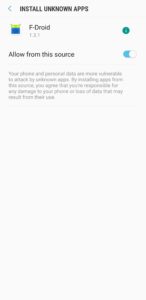 Allowing F-Droid to install unknown apps (2)