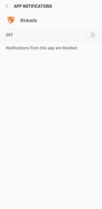 Block Blokada app notifications